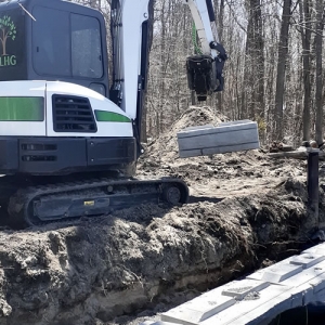 Large Block Retaining Wall Construction